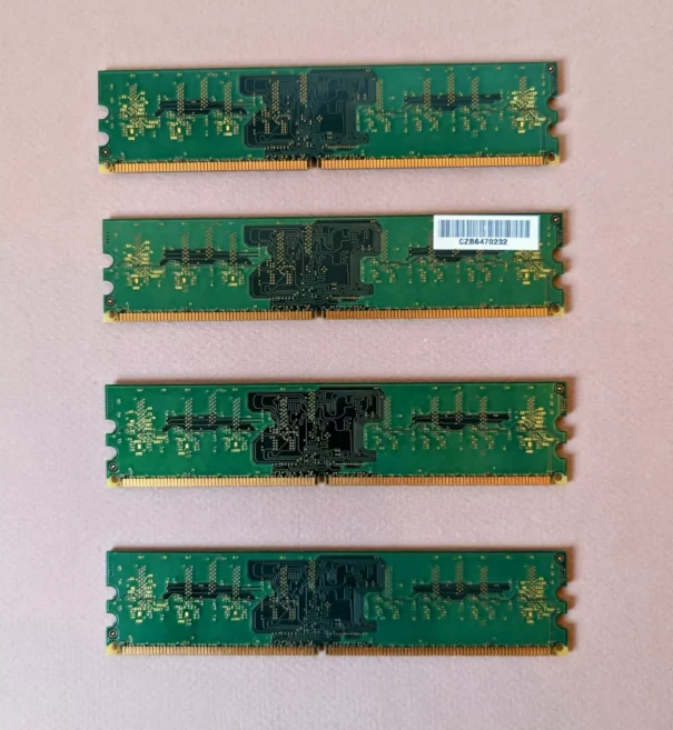 LOT de 4 barrettes de RAM DDR2 512 MB SAMSUNG (PC2), compatible ASUS, ACER, HP.. – Image 2