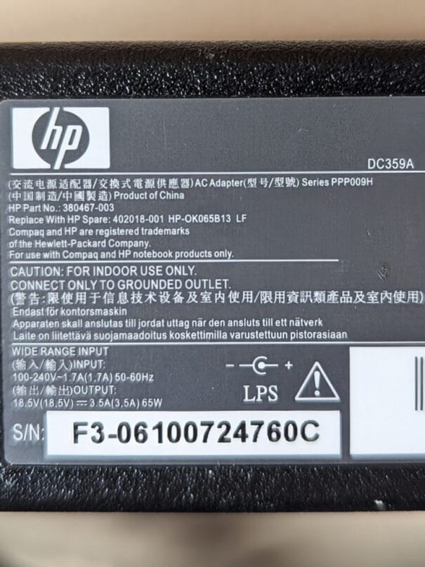 Chargeur HP Compaq 65 Watts DC359A - Original – Image 4